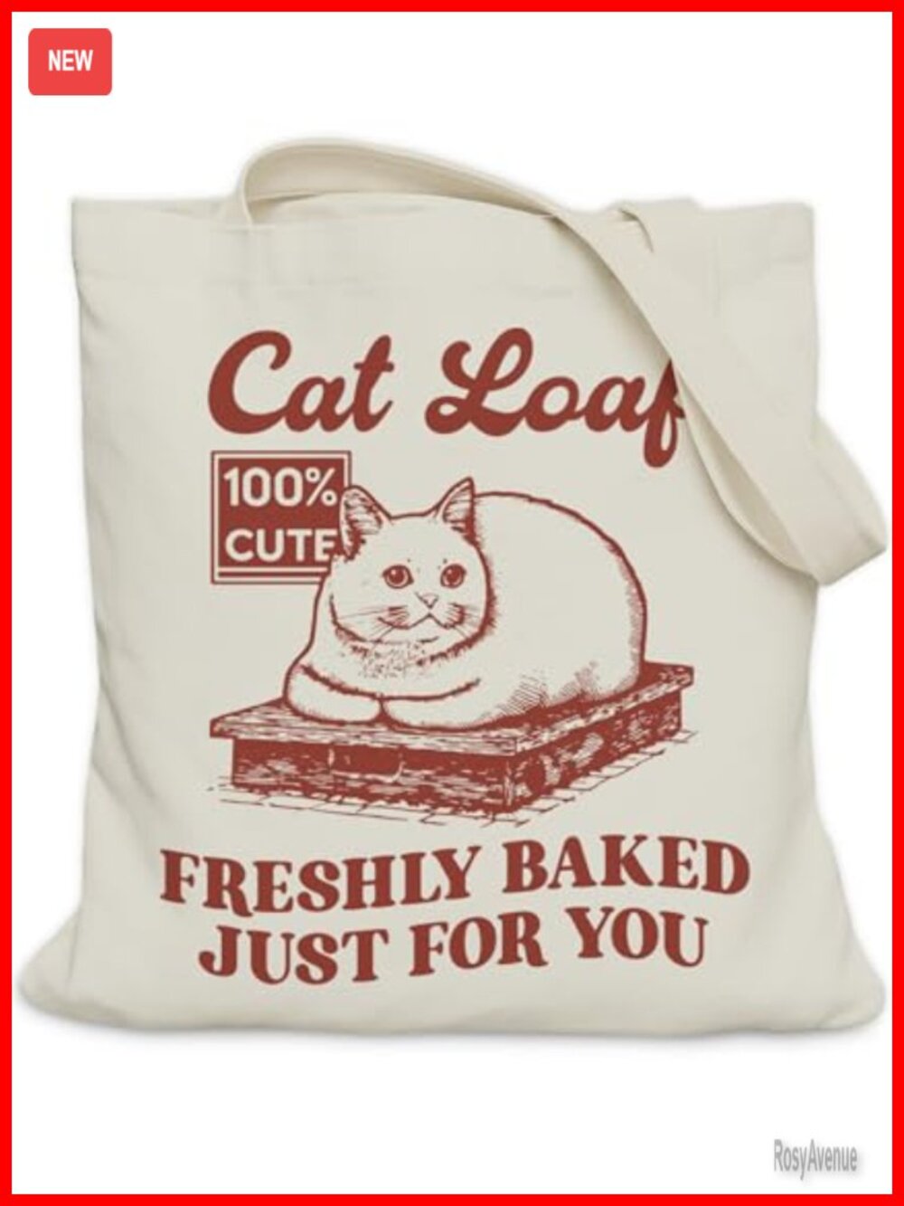 Cat Lover Canvas Tote Bag with Inner Pocket Medium Size Gift